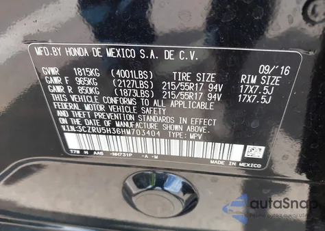 2017 Honda Hr-V Lx z USA, uszkodzony, nr VIN 3CZRU5H36HM703404